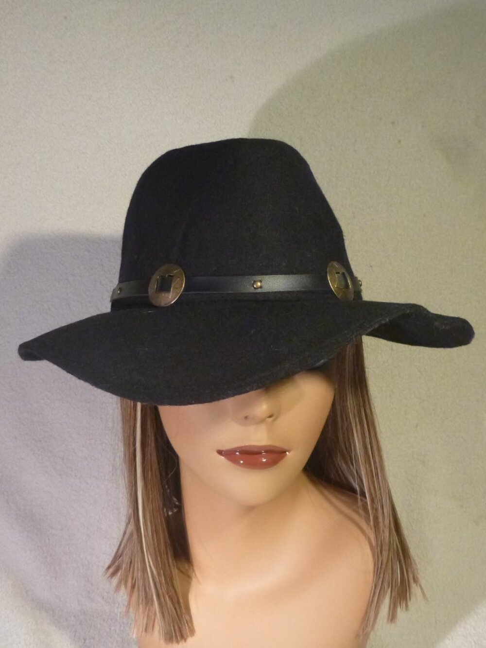 Free Press Nordstrom Black Concho Fedora Hat NWT One Size Western Boho